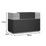 Γραφείο reception Lotus σε χρώμα φυσικό - ανθρακί 200x70x110εκ - Image 4
