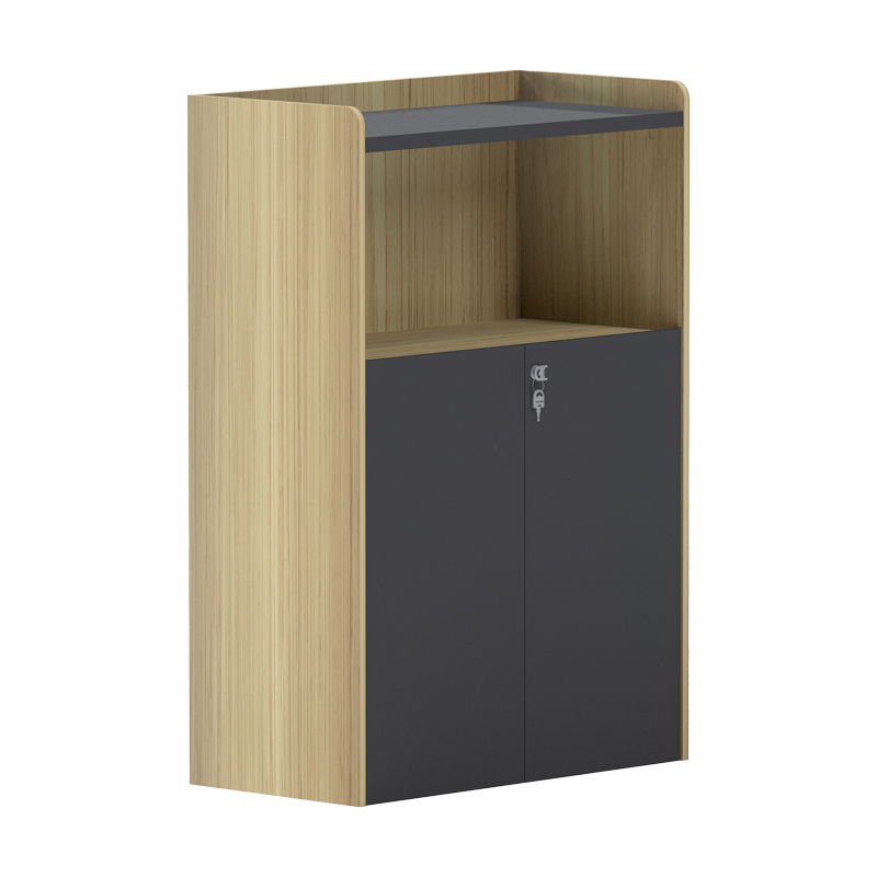 product_pako_069-000115 Ντουλάπι γραφείου χαμηλό Lotus σε φυσική-ανθρακί απόχρωση 80x40x120εκ - Image 1