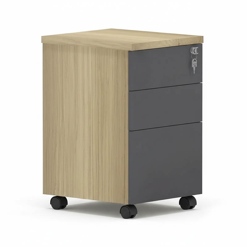 product_pako_069-000116 Συρταριέρα επαγγελματική τροχήλατη Lotus 3ων συρταριών σε φυσική-ανθρακί απόχρωση 40x44x61εκ - Image 1