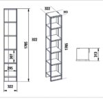 Βιβλιοθήκη Marble χρώμα λευκό μαρμάρου-χρυσό 32x31,5x178,5εκ - Image 4