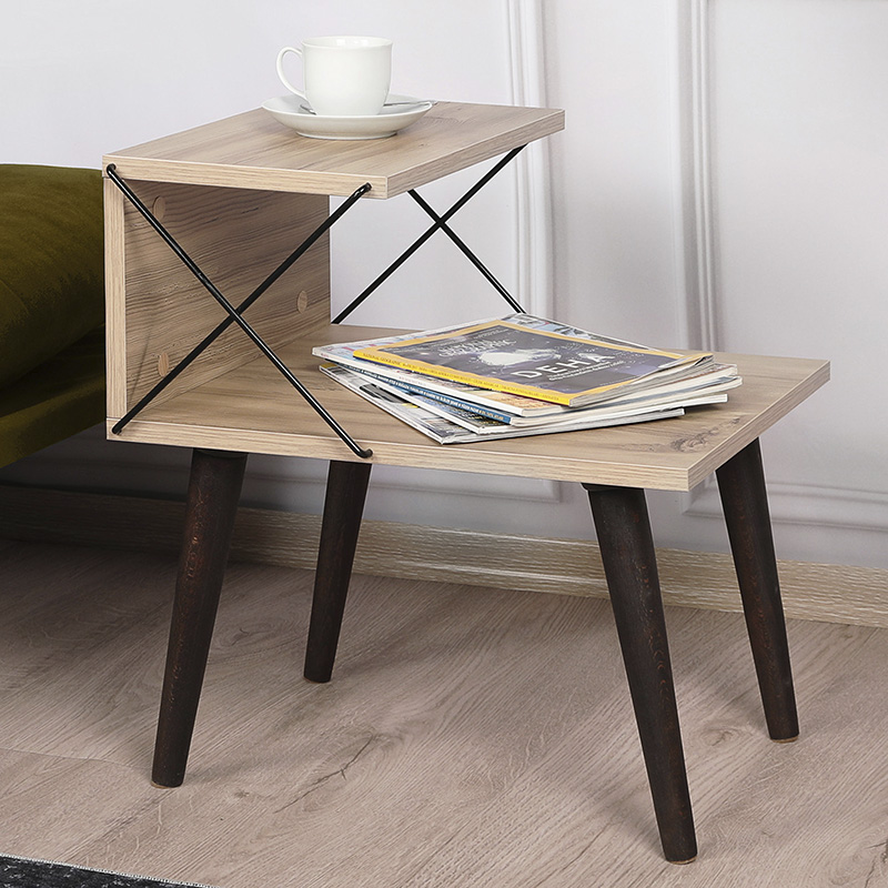 product_pako_071-001532 Βοηθητικό τραπέζι-κομοδίνο Gather sonoma-καρυδί 50x40x55εκ - Image 1