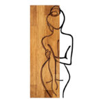 Διακοσμητικό τοίχου Kelesipo ξύλο πεύκου σε φυσική απόχρωση με μαύρο μέταλλο 27x3x58εκ