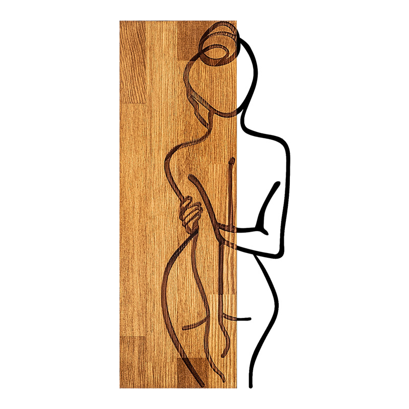 product_pako_071-001570 Διακοσμητικό τοίχου Kelesipo ξύλο πεύκου σε φυσική απόχρωση με μαύρο μέταλλο 27x3x58εκ - Image 1