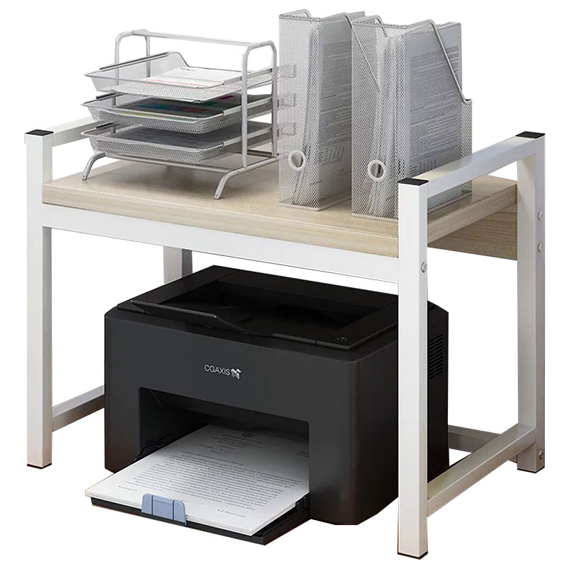 product_pako_072-000046 Ραφιέρα επιτραπέζια Cadia μέταλλο λευκό-φυσικό 53x35x44εκ - Image 1