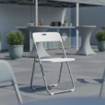 Καρέκλα πτυσσόμενη Daxton PP λευκό-ασημί 49x46.5x73.5εκ - Image 2