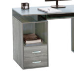 Γραφείο υπολογιστή Liberion γκρι-oak 120x55x76εκ - Image 2