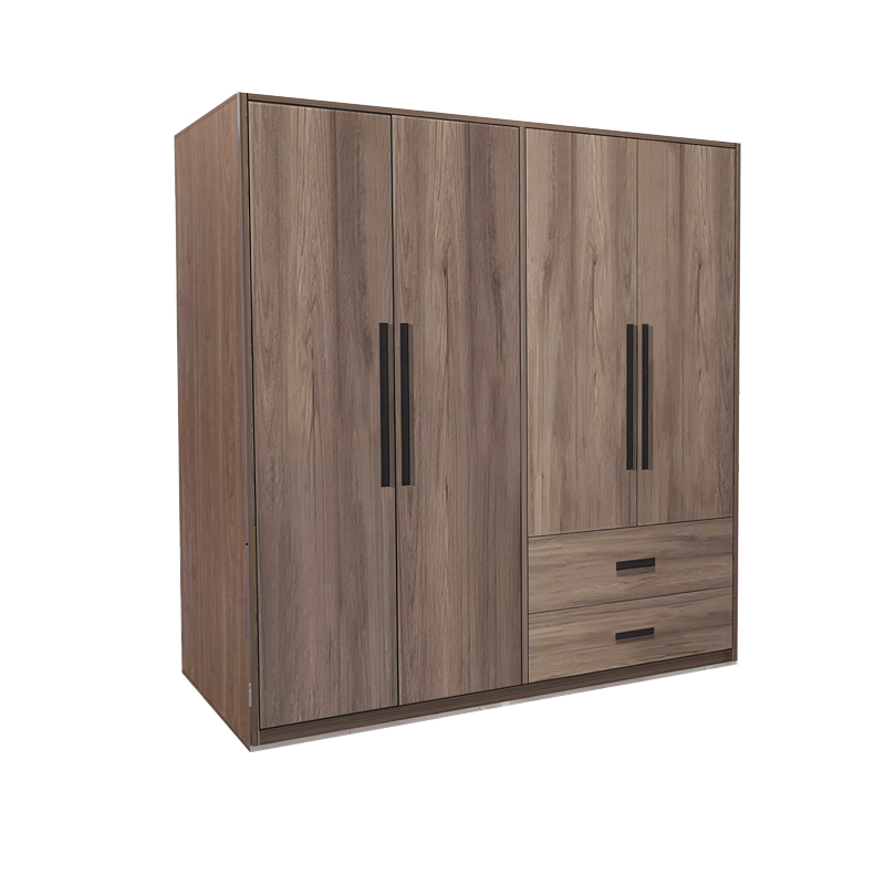 product_pako_072-000098 Ντουλάπα ρούχων Edritte τετράφυλλη με συρτάρια ανοιχτό καρυδί 160x52x195εκ - Image 1