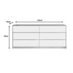 Συρταριέρα Kuanger σε λευκή-φυσική απόχρωση 120x40x70εκ - Image 2