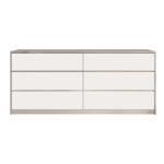 Συρταριέρα Kuanger σε λευκή-φυσική απόχρωση 120x40x70εκ