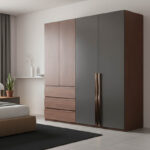Ντουλάπα Sonlen σε καρυδί-ανθρακί απόχρωση 160x52x195εκ - Image 2