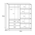 Ντουλάπα Sonlen σε καρυδί-ανθρακί απόχρωση 160x52x195εκ - Image 3