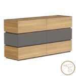 Συρταριέρα Sonlen mdf σε ανθρακί-sonoma απόχρωση 120x40x72εκ