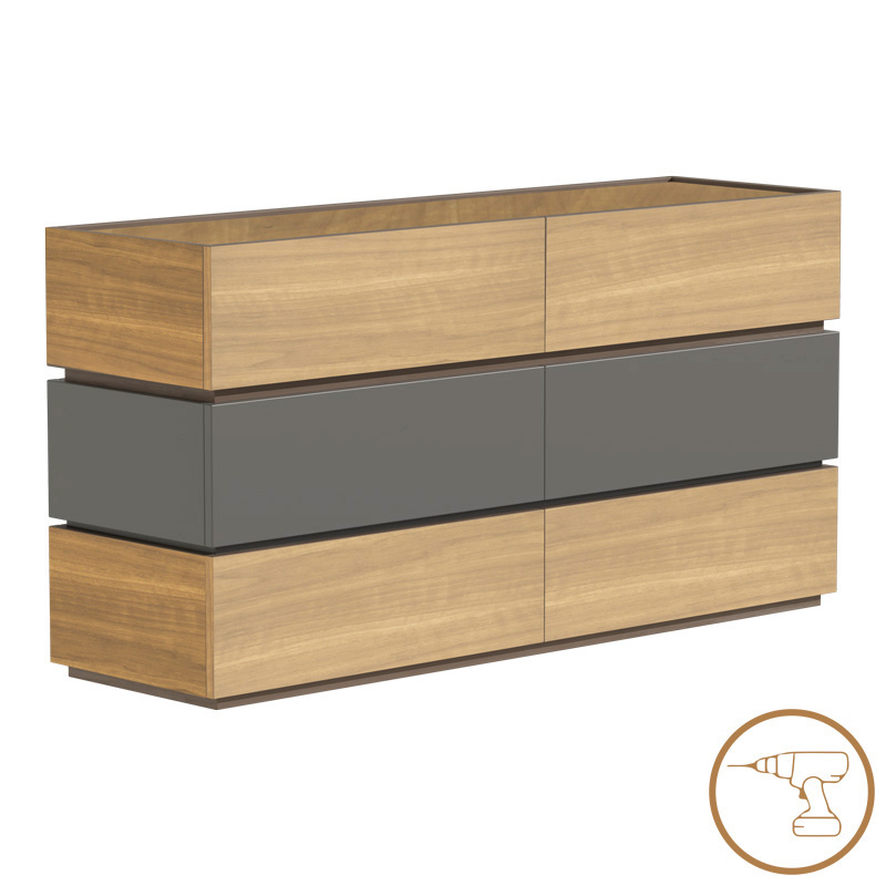 product_pako_072-000102 Συρταριέρα Sonlen mdf σε ανθρακί-sonoma απόχρωση 120x40x72εκ - Image 1