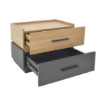 Κομοδίνο Sonlen mdf σε sonoma-ανθρακί απόχρωση 60x40x44.5εκ - Image 3