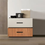 Κομοδίνο Sonlen mdf σε καρυδί-μπεζ απόχρωση 60x40x44.5εκ - Image 2