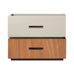 Κομοδίνο Sonlen mdf σε καρυδί-μπεζ απόχρωση 60x40x44.5εκ - Image 3