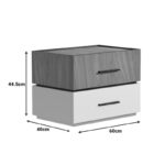 Κομοδίνο Sonlen mdf σε καρυδί-μπεζ απόχρωση 60x40x44.5εκ - Image 4