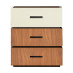 Κομοδίνο Sonlen mdf σε καρυδί-μπεζ απόχρωση 60x40x66εκ - Image 3