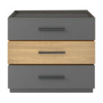 Κομοδίνο Sonlen mdf σε sonoma-ανθρακί απόχρωση 60x40x66εκ - Image 2