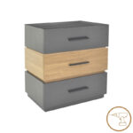Κομοδίνο Sonlen mdf σε sonoma-ανθρακί απόχρωση 60x40x66εκ