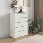 Συρταριέρα Kuanger mdf σε λευκή απόχρωση 80x40x109εκ - Image 2
