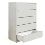 Συρταριέρα Kuanger mdf σε λευκή απόχρωση 80x40x109εκ - Image 3