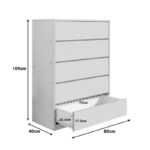 Συρταριέρα Kuanger mdf σε λευκή απόχρωση 80x40x109εκ - Image 4