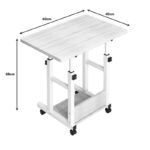 Γραφείο τροχήλατο Stolu MDF-metal σε φυσικό-λευκό απόχρωση 60x40x68εκ - Image 3
