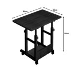 Γραφείο τροχήλατο Stolu I MDF-metal σε καρυδί απόχρωση 80x40x68εκ - Image 4