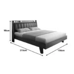 Κρεβάτι Frankly mdf-pu σε καρυδί-μαύρο απόχρωση 150x200εκ - Image 4