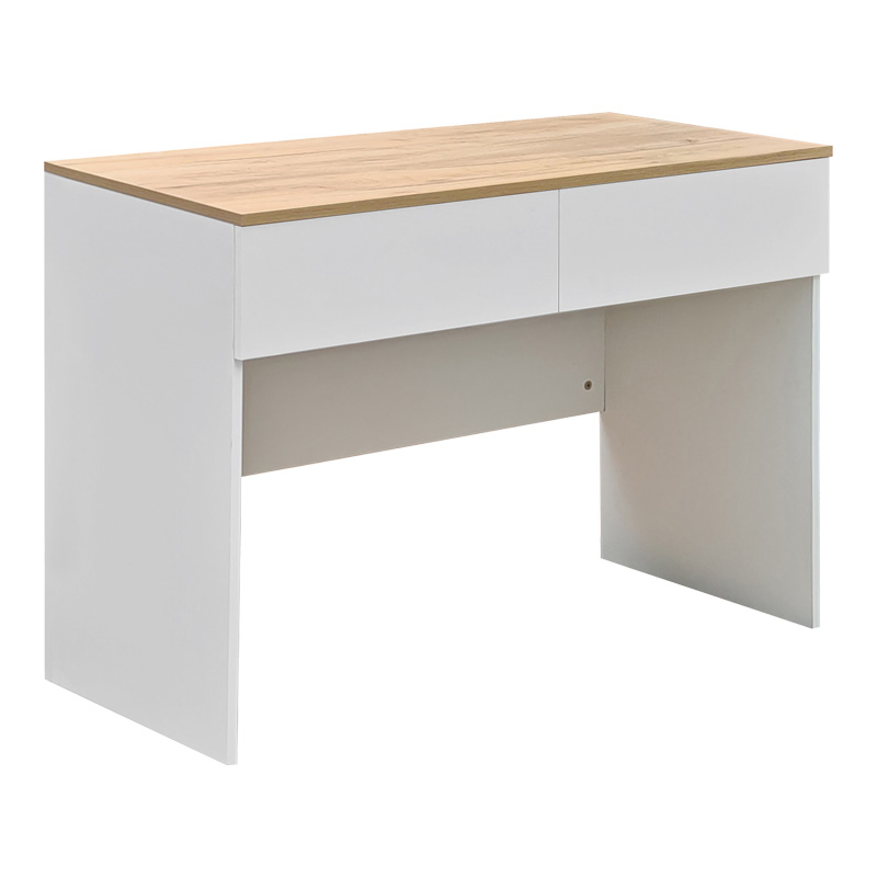 product_pako_072-000151 Γραφείο εργασίας Beleton με συρτάρια mdf σε oak με λευκή απόχρωση 100x50x75εκ - Image 1