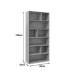 Βιβλιοθήκη Evergin mdf σε oak απόχρωση 80x30x180εκ - Image 4