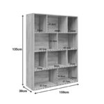 Βιβλιοθήκη Evergin mdf σε oak απόχρωση 100x30x135εκ - Image 4