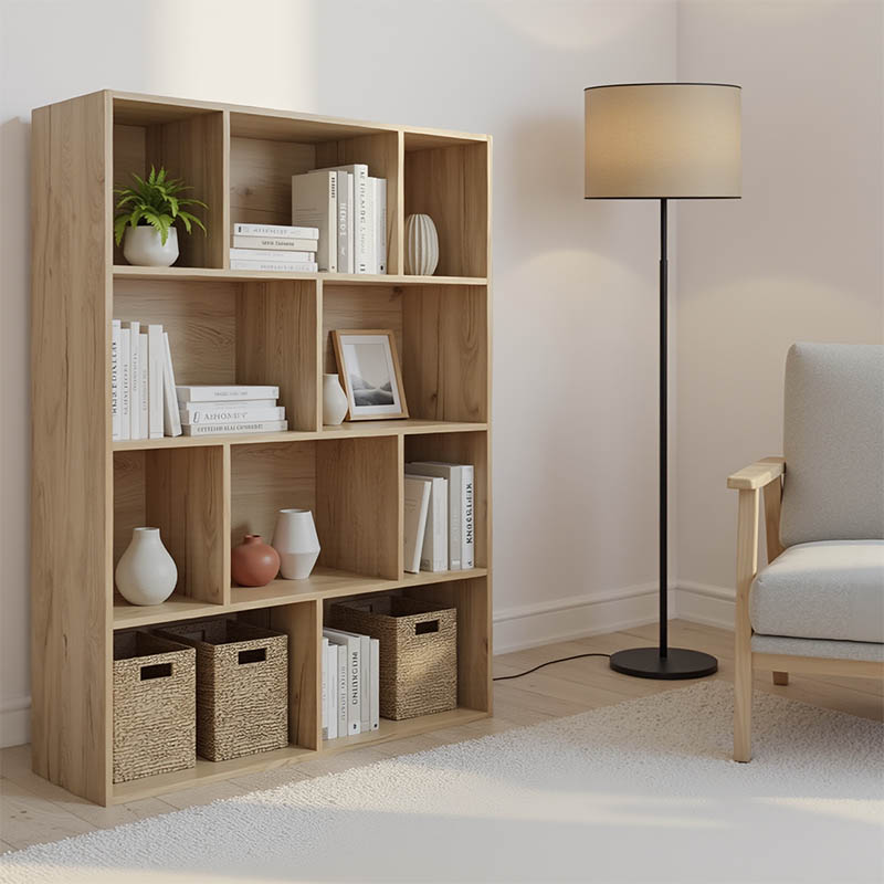 product_pako_072-000153 Βιβλιοθήκη Evergin mdf σε oak απόχρωση 100x30x135εκ - Image 1