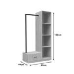 Έπιπλο εισόδου Erdeco mdf σε φυσική απόχρωση 80x40x150εκ - Image 3