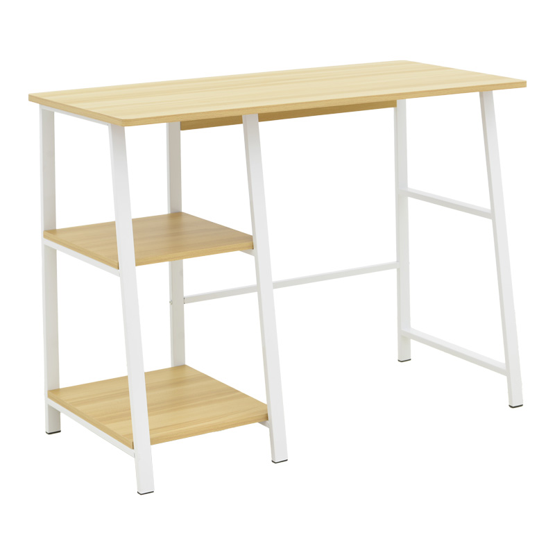product_pako_072-000158 Γραφείο εργασίας Ferje με ράφια mdf σε φυσική-λευκή απόχρωση 100x48x75εκ - Image 1