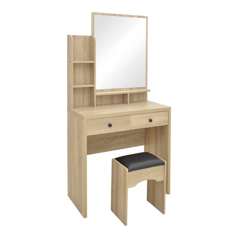product_pako_072-000161 Τουαλέτα κρεβατοκάμαρας Cenzo σε φυσική με μαύρη απόχρωση 80x40x155εκ - Image 1