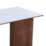 Τραπέζι Versy sintered stone-mdf σε λευκό μαρμάρου με καρυδί βάση 160x90x75εκ - Image 5
