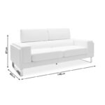 Καναπές Shea 3θέσιος pu μαύρο-inox 198x80x87εκ - Image 7