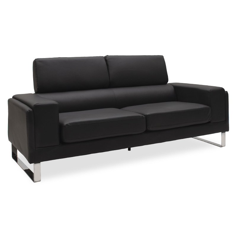 product_pako_074-000009 Καναπές Shea 3θέσιος pu μαύρο-inox 198x80x87εκ - Image 1