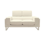 Καναπές Shea 2θέσιος PU ivory-inox 158x80x87εκ - Image 3