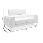 Καναπές Shea 2θέσιος PU ivory-inox 158x80x87εκ - Image 7