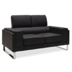 Καναπές Shea 2θέσιος pu μαύρο-inox 158x80x87εκ - Image 2
