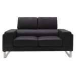 Καναπές Shea 2θέσιος pu μαύρο-inox 158x80x87εκ - Image 3