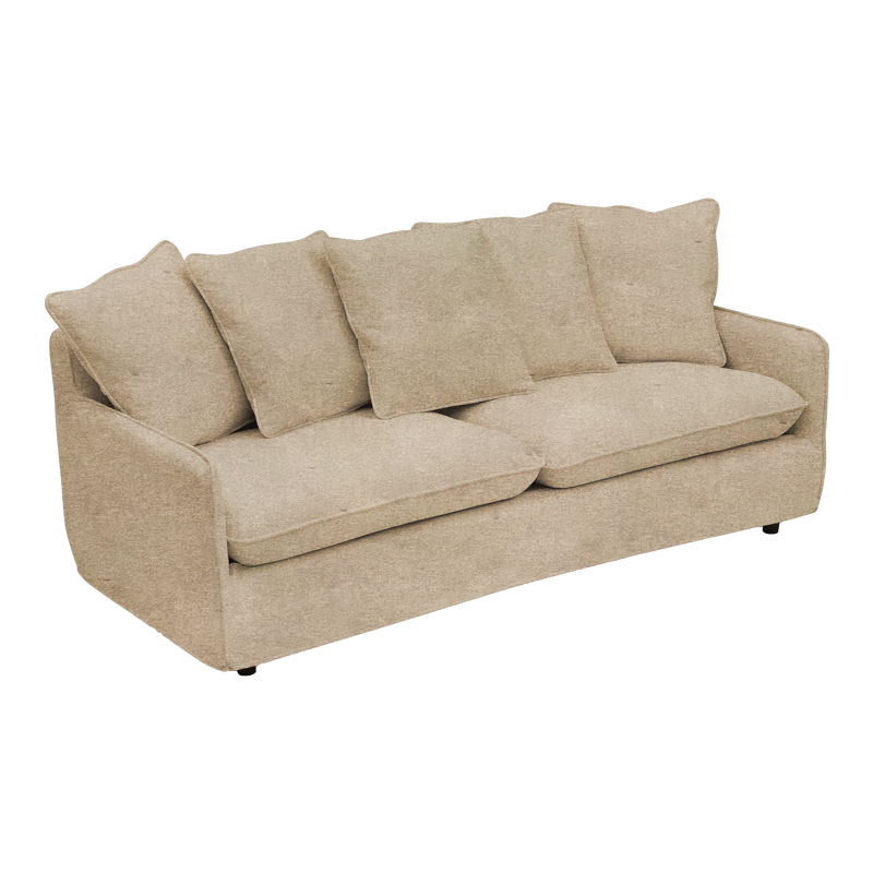 product_pako_074-000023 Kαναπές τριθέσιος Interest ύφασμα μπεζ με μαξιλάρια 196x85x90εκ - Image 1