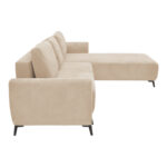 Kαναπές κρεβάτι τριθέσιος αναστρέψιμος Settee ύφασμα με αποθηκευτικό χώρο σε μπεζ απόχρωση 286x204x93εκ - Image 5