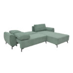 Kαναπές κρεβάτι τριθέσιος αναστρέψιμος Settee ύφασμα με αποθηκευτικό χώρο σε μέντα απόχρωση 286x204x93εκ - Image 2