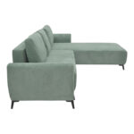 Kαναπές κρεβάτι τριθέσιος αναστρέψιμος Settee ύφασμα με αποθηκευτικό χώρο σε μέντα απόχρωση 286x204x93εκ - Image 4