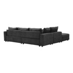 Πολυμορφικός καναπές Navaro ύφασμα ανθρακί 281x256x85εκ - Image 7