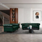 Kαναπές τριθέσιος τ. Chesterfield pu κυπαρισσί 203x84x67εκ - Image 2